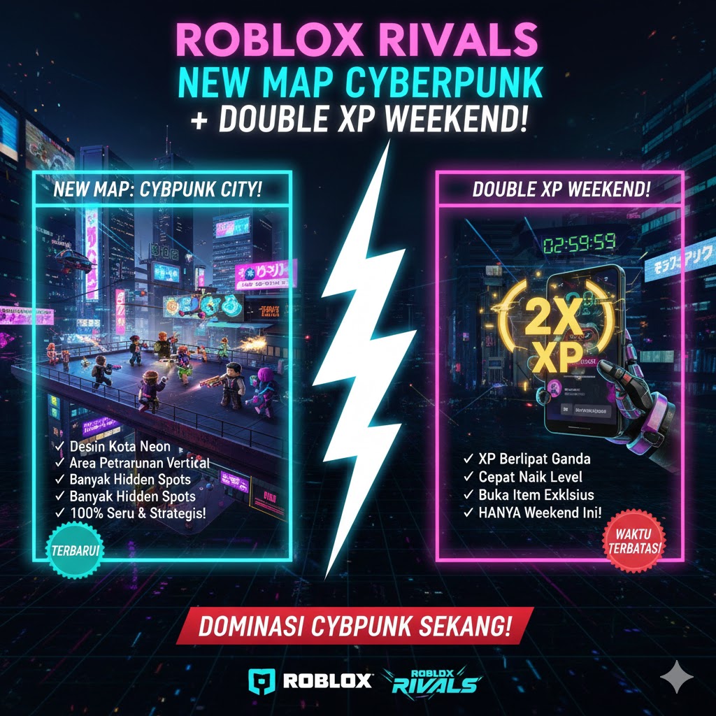 Roblox Rivals New Map Cyberpunk + Double XP Weekend!