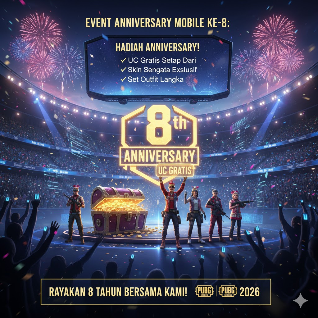 Event Anniversary PUBG Mobile ke-8: Hadiah UC Gratis