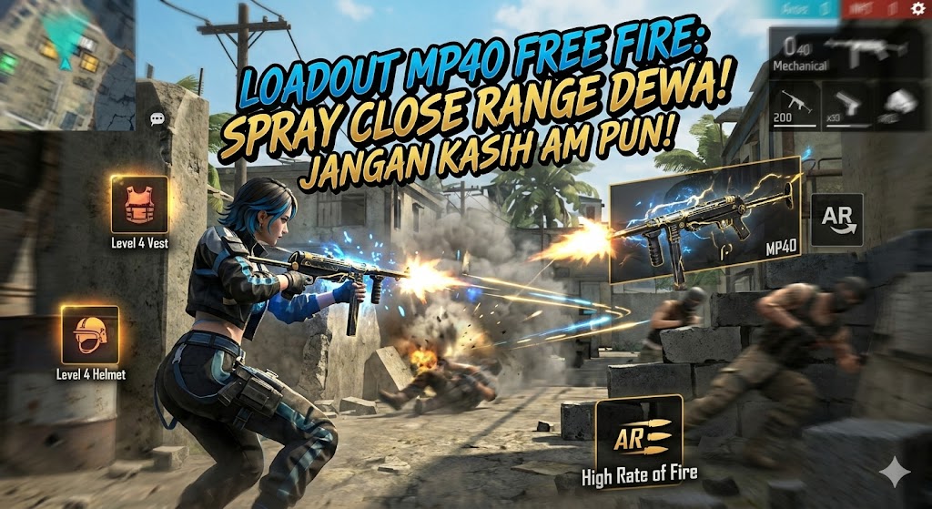 Loadout MP40 Free Fire: Spray Close Range Dewa!