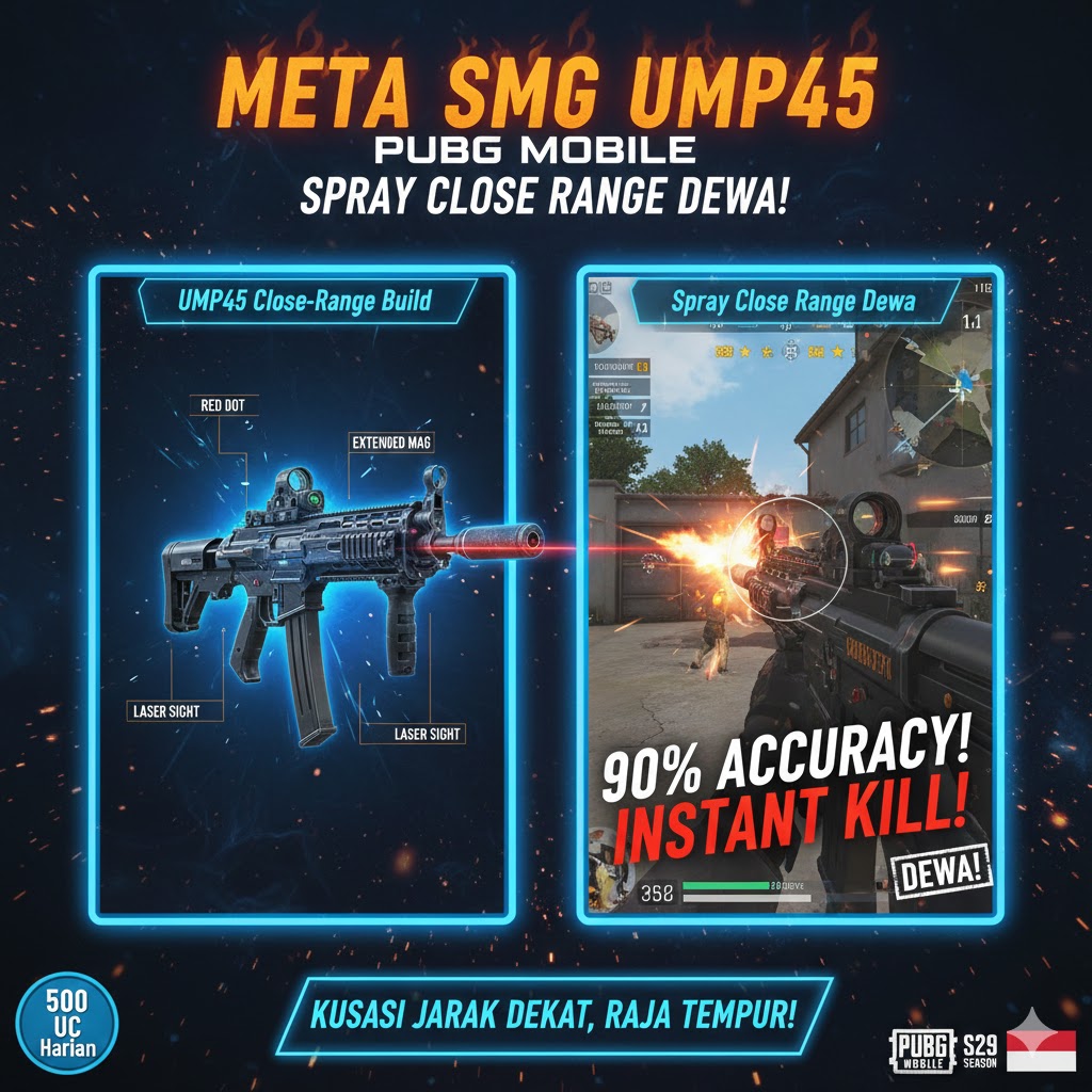 Meta SMG UMP45 PUBG Mobile: Spray Close Range Dewa!