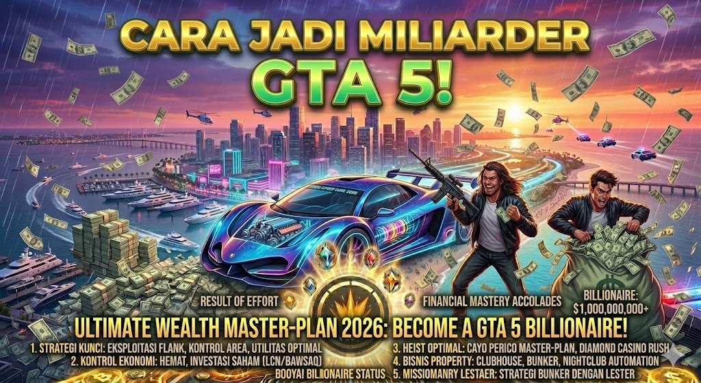 Cara Jadi Miliarder GTA 5: Uang Miliaran Instan!