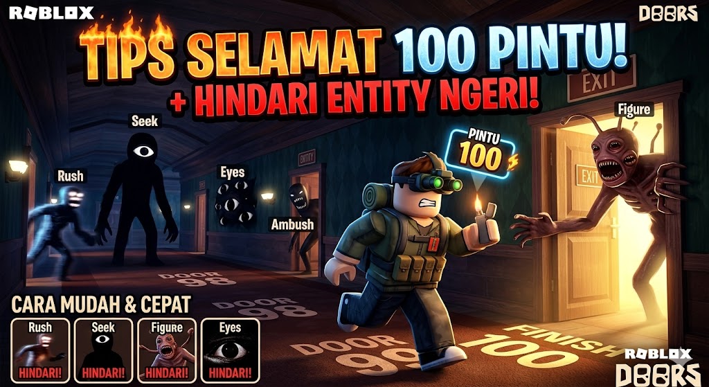 Roblox Doors: Tips Selamat 100 Pintu + Hindari Entity Ngeri!
